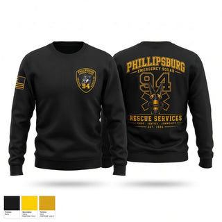 Crew Neck Sweatshirt, Phillipsburg Emergency Squad - Rescue Services Division, EMS/EMT, Teamtime, Team time, sublimation, custom sports apparel, team uniforms, spirit wear, spiritwear, sports uniforms, custom shirts, team store, custom team store, fundraiser sports, apparel fundraiser