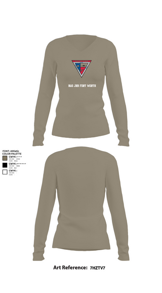 Womens Long Sleeve Vneck Shirt, NAS JRB FORT WORTH, , Teamtime, Team time, sublimation, custom sports apparel, team uniforms, spirit wear, spiritwear, sports uniforms, custom shirts, team store, custom team store, fundraiser sports, apparel fundraiser