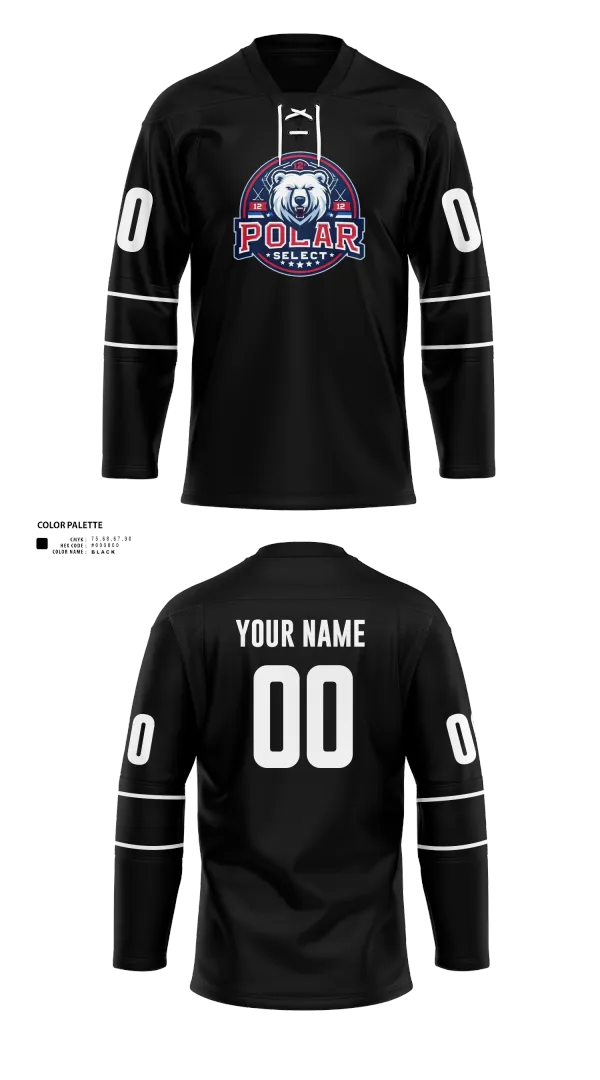 Hockey Jersey, Polar Select, Ice Hockey, Teamtime, Team time, sublimation, custom sports apparel, team uniforms, spirit wear, spiritwear, sports uniforms, custom shirts, team store, custom team store, fundraiser sports, apparel fundraiser