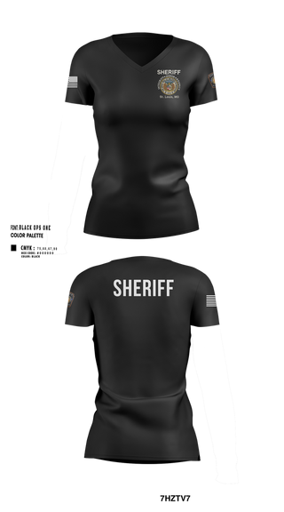 Womens Short Sleeve Vneck Shirt, Sheriff Transportation, , Teamtime, Team time, sublimation, custom sports apparel, team uniforms, spirit wear, spiritwear, sports uniforms, custom shirts, team store, custom team store, fundraiser sports, apparel fundraiser