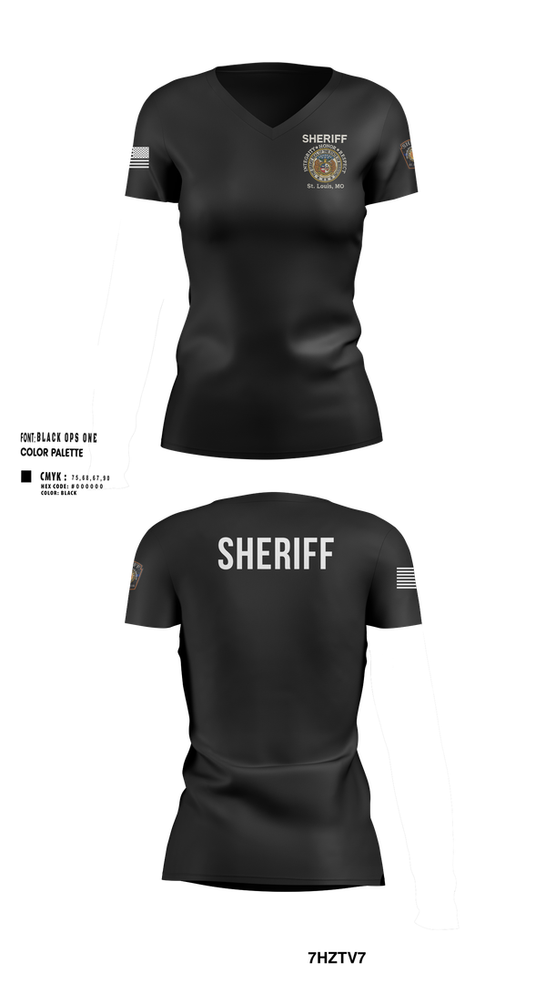 Womens Short Sleeve Vneck Shirt, Sheriff Transportation, , Teamtime, Team time, sublimation, custom sports apparel, team uniforms, spirit wear, spiritwear, sports uniforms, custom shirts, team store, custom team store, fundraiser sports, apparel fundraiser