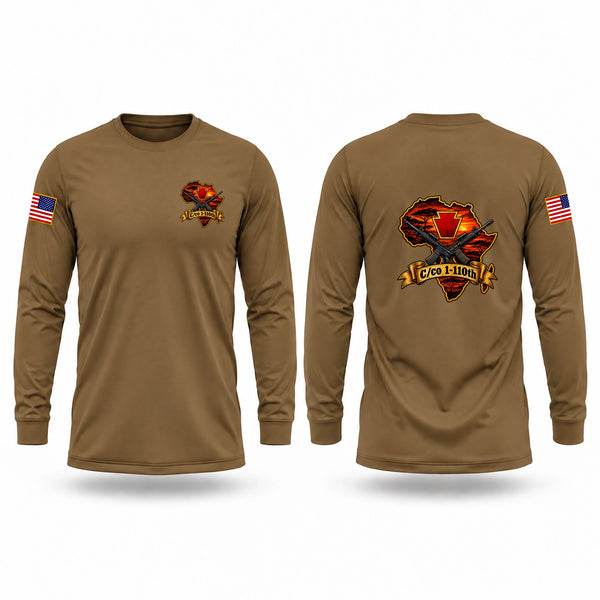 Long Sleeve Performance Shirt, Charlie 1-110th, Army, Teamtime, Team time, sublimation, custom sports apparel, team uniforms, spirit wear, spiritwear, sports uniforms, custom shirts, team store, custom team store, fundraiser sports, apparel fundraiser