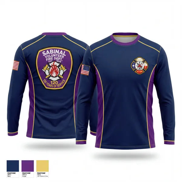 Long Sleeve Performance Shirt, Sabinal Volunteer Fire Department, Fire Department, Teamtime, Team time, sublimation, custom sports apparel, team uniforms, spirit wear, spiritwear, sports uniforms, custom shirts, team store, custom team store, fundraiser sports, apparel fundraiser