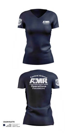 Womens Short Sleeve Vneck Shirt, AMR  Central Arizona Operations, EMS/EMT, Teamtime, Team time, sublimation, custom sports apparel, team uniforms, spirit wear, spiritwear, sports uniforms, custom shirts, team store, custom team store, fundraiser sports, apparel fundraiser