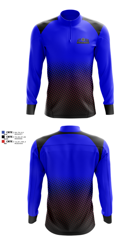 Quarter Zip Jacket, 208 Volleyball Club, Women's Volleyball, Teamtime, Team time, sublimation, custom sports apparel, team uniforms, spirit wear, spiritwear, sports uniforms, custom shirts, team store, custom team store, fundraiser sports, apparel fundraiser