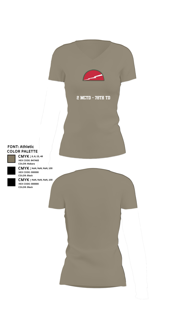 Womens Short Sleeve Vneck Shirt, 2 MCTD - 78th TD, , Teamtime, Team time, sublimation, custom sports apparel, team uniforms, spirit wear, spiritwear, sports uniforms, custom shirts, team store, custom team store, fundraiser sports, apparel fundraiser
