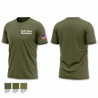 Old School Cotton Feel Shirt, Coats Police Department, Police, Teamtime, Team time, sublimation, custom sports apparel, team uniforms, spirit wear, spiritwear, sports uniforms, custom shirts, team store, custom team store, fundraiser sports, apparel fundraiser