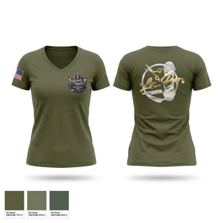 Womens Short Sleeve Vneck Shirt, 75th Ranger 2nd Battalion, Army, Teamtime, Team time, sublimation, custom sports apparel, team uniforms, spirit wear, spiritwear, sports uniforms, custom shirts, team store, custom team store, fundraiser sports, apparel fundraiser