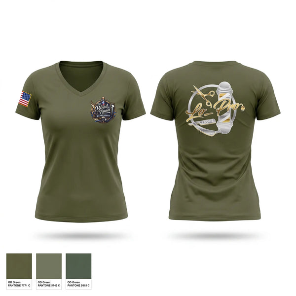 Womens Short Sleeve Vneck Shirt, 75th Ranger 2nd Battalion, Army, Teamtime, Team time, sublimation, custom sports apparel, team uniforms, spirit wear, spiritwear, sports uniforms, custom shirts, team store, custom team store, fundraiser sports, apparel fundraiser