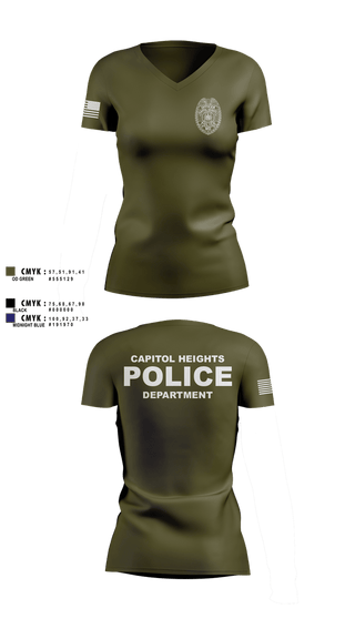 Womens Short Sleeve Vneck Shirt, Capitol Heights Police Dept., Police, Teamtime, Team time, sublimation, custom sports apparel, team uniforms, spirit wear, spiritwear, sports uniforms, custom shirts, team store, custom team store, fundraiser sports, apparel fundraiser