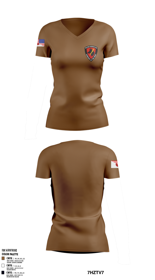 Womens Short Sleeve Vneck Shirt, CFAY Security MWD, , Teamtime, Team time, sublimation, custom sports apparel, team uniforms, spirit wear, spiritwear, sports uniforms, custom shirts, team store, custom team store, fundraiser sports, apparel fundraiser