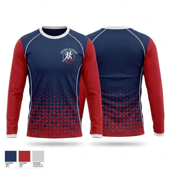 Long Sleeve Performance Shirt, Oxford Academy Patriots, Track & Field, Teamtime, Team time, sublimation, custom sports apparel, team uniforms, spirit wear, spiritwear, sports uniforms, custom shirts, team store, custom team store, fundraiser sports, apparel fundraiser