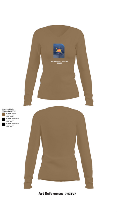HHB, 428th Field Artillery Brigade 81466610 Women's Long Sleeve V-neck Shirt - 2