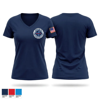Womens Short Sleeve Vneck Shirt, Harrison County Emergency Squad, EMS/EMT, Teamtime, Team time, sublimation, custom sports apparel, team uniforms, spirit wear, spiritwear, sports uniforms, custom shirts, team store, custom team store, fundraiser sports, apparel fundraiser