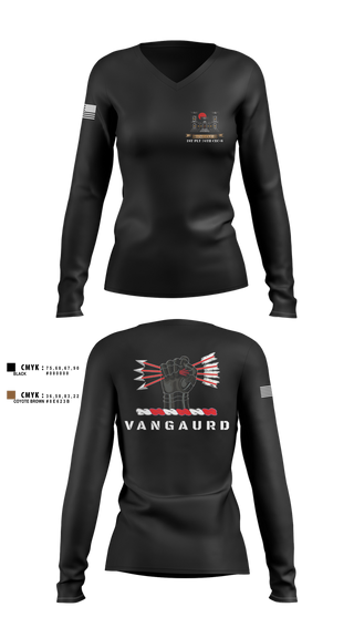 Womens Long Sleeve Vneck Shirt, 1ST PLT 76TH CEC-S, Army, Teamtime, Team time, sublimation, custom sports apparel, team uniforms, spirit wear, spiritwear, sports uniforms, custom shirts, team store, custom team store, fundraiser sports, apparel fundraiser