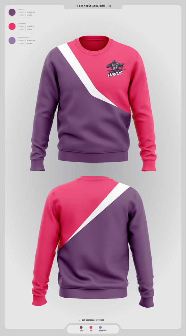 Crew Neck Sweatshirt, West texas Havoc, Baseball, Teamtime, Team time, sublimation, custom sports apparel, team uniforms, spirit wear, spiritwear, sports uniforms, custom shirts, team store, custom team store, fundraiser sports, apparel fundraiser