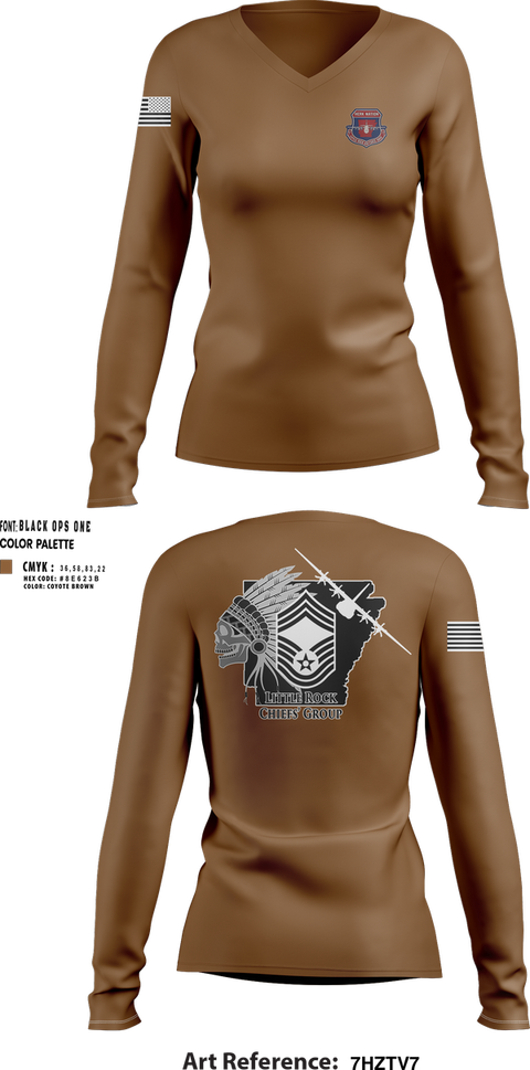 Womens Long Sleeve Vneck Shirt, LRAFB Chiefs Group, , Teamtime, Team time, sublimation, custom sports apparel, team uniforms, spirit wear, spiritwear, sports uniforms, custom shirts, team store, custom team store, fundraiser sports, apparel fundraiser