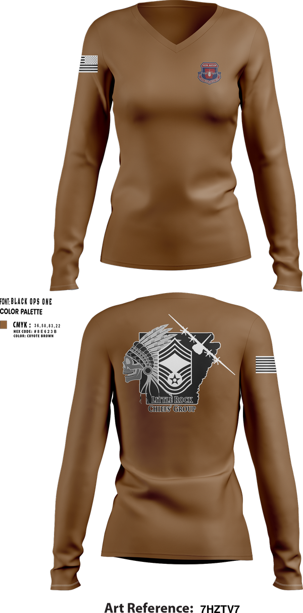 Womens Long Sleeve Vneck Shirt, LRAFB Chiefs Group, , Teamtime, Team time, sublimation, custom sports apparel, team uniforms, spirit wear, spiritwear, sports uniforms, custom shirts, team store, custom team store, fundraiser sports, apparel fundraiser