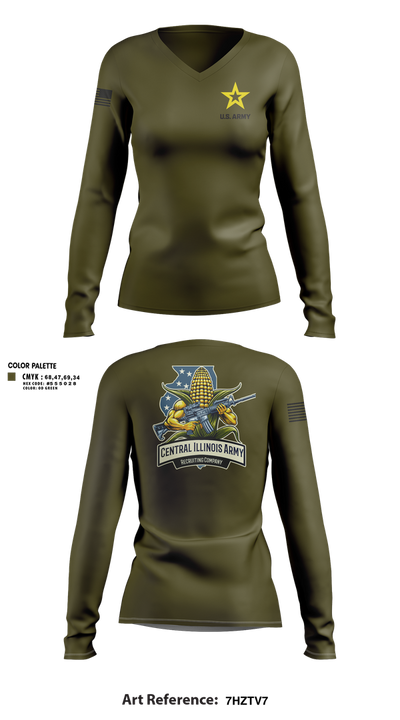 Central Illinois Company 28481614 Women's Long Sleeve V-neck Shirt - 101