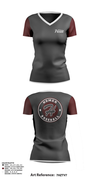 Womens Short Sleeve Vneck Shirt, Homer Heat, Softball, Teamtime, Team time, sublimation, custom sports apparel, team uniforms, spirit wear, spiritwear, sports uniforms, custom shirts, team store, custom team store, fundraiser sports, apparel fundraiser