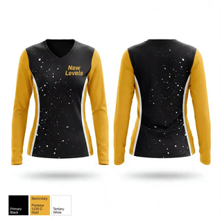 Womens Long Sleeve Vneck Shirt, New Levels, Men's Basketball, Teamtime, Team time, sublimation, custom sports apparel, team uniforms, spirit wear, spiritwear, sports uniforms, custom shirts, team store, custom team store, fundraiser sports, apparel fundraiser