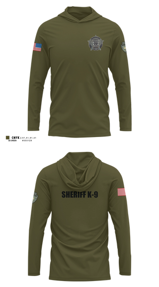 Long Sleeve hooded sunshirt, Washington County SO Maine K9 Unit, Police, Teamtime, Team time, sublimation, custom sports apparel, team uniforms, spirit wear, spiritwear, sports uniforms, custom shirts, team store, custom team store, fundraiser sports, apparel fundraiser