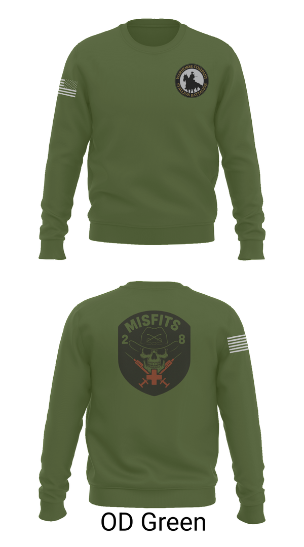 Crew Neck Sweatshirt, 2-8 Cav, HHC, Medic Platoon, , Teamtime, Team time, sublimation, custom sports apparel, team uniforms, spirit wear, spiritwear, sports uniforms, custom shirts, team store, custom team store, fundraiser sports, apparel fundraiser