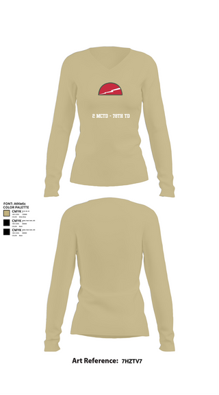 Womens Long Sleeve Vneck Shirt, 2 MCTD - 78th TD, , Teamtime, Team time, sublimation, custom sports apparel, team uniforms, spirit wear, spiritwear, sports uniforms, custom shirts, team store, custom team store, fundraiser sports, apparel fundraiser