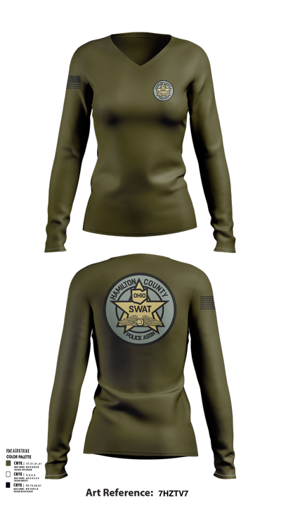 HCPA Swat 1437477 Women's Long Sleeve V-neck Shirt - 101