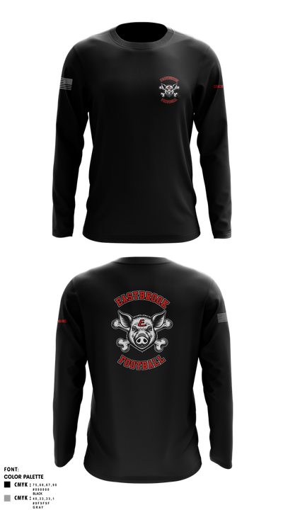 Eastbrook Football 93243823 Long Sleeve Performance Shirt 5