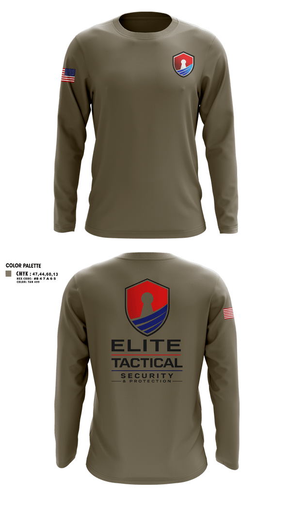 Long Sleeve Performance Shirt, Elite Tactical Security, Police, Teamtime, Team time, sublimation, custom sports apparel, team uniforms, spirit wear, spiritwear, sports uniforms, custom shirts, team store, custom team store, fundraiser sports, apparel fundraiser