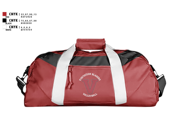 Duffle Bag, Visitation Blazers Volleyball, Women's Volleyball, Teamtime, Team time, sublimation, custom sports apparel, team uniforms, spirit wear, spiritwear, sports uniforms, custom shirts, team store, custom team store, fundraiser sports, apparel fundraiser