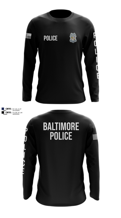 Baltimore Police Department 87844161 Long Sleeve Performance Shirt 108