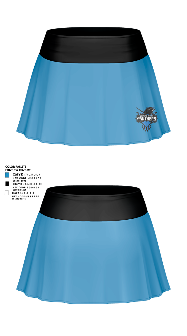 Skort, Cramerton Panthers Football and Cheer, , Teamtime, Team time, sublimation, custom sports apparel, team uniforms, spirit wear, spiritwear, sports uniforms, custom shirts, team store, custom team store, fundraiser sports, apparel fundraiser