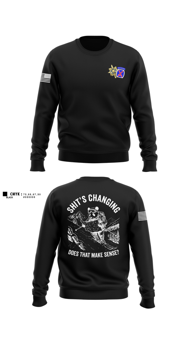 Crew Neck Sweatshirt, 10th MTN, G2 ACE, Army, Teamtime, Team time, sublimation, custom sports apparel, team uniforms, spirit wear, spiritwear, sports uniforms, custom shirts, team store, custom team store, fundraiser sports, apparel fundraiser