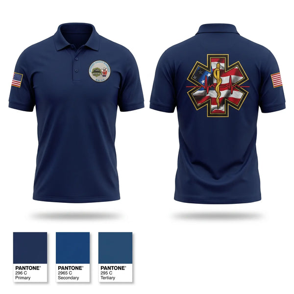 Short Sleeve Performance Polo, Frontier County Ambulance, EMS/EMT, Teamtime, Team time, sublimation, custom sports apparel, team uniforms, spirit wear, spiritwear, sports uniforms, custom shirts, team store, custom team store, fundraiser sports, apparel fundraiser