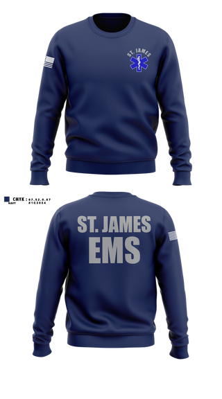 Crew Neck Sweatshirt, St. James EMS, EMS/EMT, Teamtime, Team time, sublimation, custom sports apparel, team uniforms, spirit wear, spiritwear, sports uniforms, custom shirts, team store, custom team store, fundraiser sports, apparel fundraiser