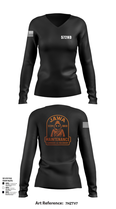 572nd 81334330 Women's Long Sleeve V-neck Shirt - 102