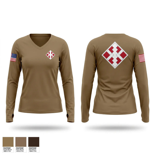 Womens Long Sleeve Vneck Shirt, 450th EN CO, Army, Teamtime, Team time, sublimation, custom sports apparel, team uniforms, spirit wear, spiritwear, sports uniforms, custom shirts, team store, custom team store, fundraiser sports, apparel fundraiser