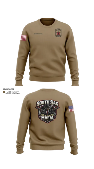 Crew Neck Sweatshirt, SAC SOUTH, Army, Teamtime, Team time, sublimation, custom sports apparel, team uniforms, spirit wear, spiritwear, sports uniforms, custom shirts, team store, custom team store, fundraiser sports, apparel fundraiser