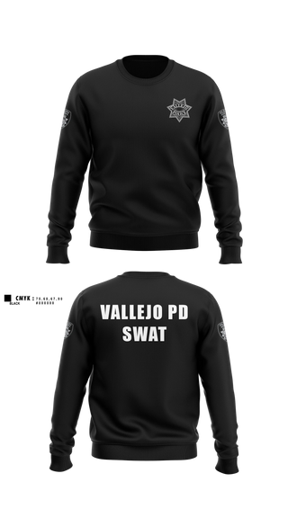 Crew Neck Sweatshirt, Vallejo PD SWAT, Police, Teamtime, Team time, sublimation, custom sports apparel, team uniforms, spirit wear, spiritwear, sports uniforms, custom shirts, team store, custom team store, fundraiser sports, apparel fundraiser