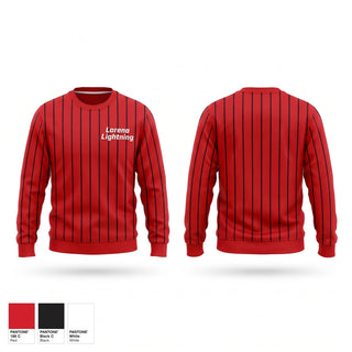Crew Neck Sweatshirt, Lorena Lightning, Baseball, Teamtime, Team time, sublimation, custom sports apparel, team uniforms, spirit wear, spiritwear, sports uniforms, custom shirts, team store, custom team store, fundraiser sports, apparel fundraiser