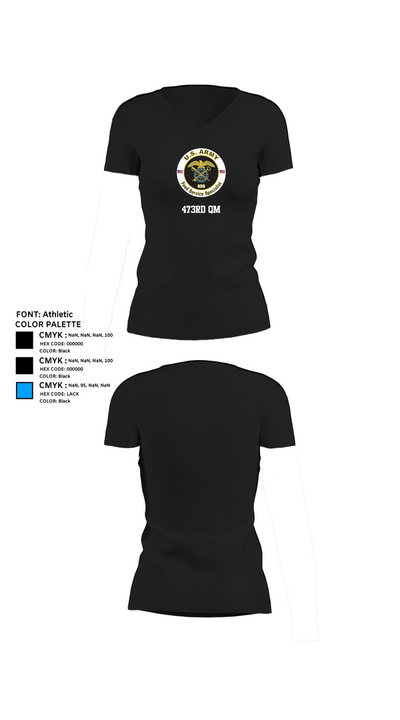 473rd QM 94874970 Women's Short Sleeve V-neck Shirt - 23