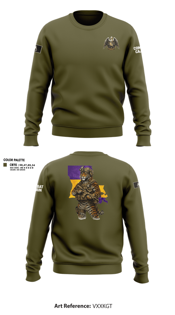 Crew Neck Sweatshirt, Louisiana State Guard, Army, Teamtime, Team time, sublimation, custom sports apparel, team uniforms, spirit wear, spiritwear, sports uniforms, custom shirts, team store, custom team store, fundraiser sports, apparel fundraiser