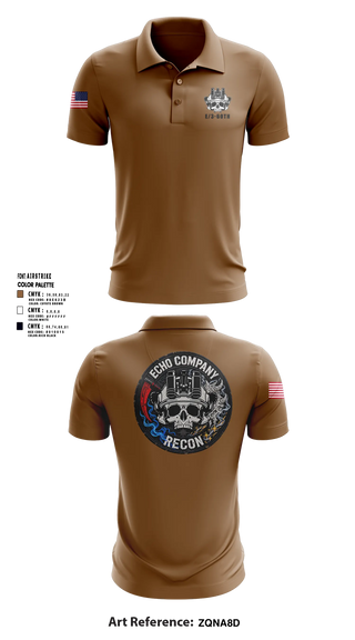 Short Sleeve Performance Polo, ECHO COMPANY, 3-60TH IN, Army, Teamtime, Team time, sublimation, custom sports apparel, team uniforms, spirit wear, spiritwear, sports uniforms, custom shirts, team store, custom team store, fundraiser sports, apparel fundraiser