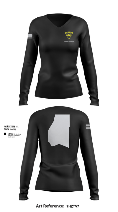 West Virginia State Police Women's Long Sleeve V-neck Shirt - 2