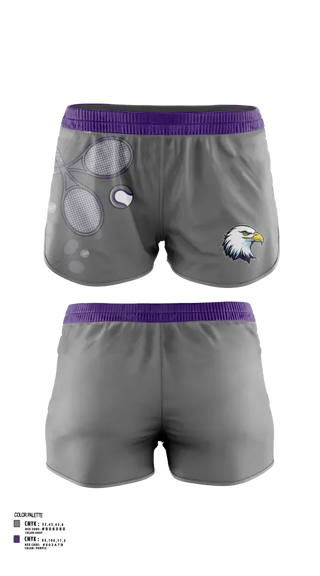 Womens Shorts, Albion Purple Eagles, Tennis, Teamtime, Team time, sublimation, custom sports apparel, team uniforms, spirit wear, spiritwear, sports uniforms, custom shirts, team store, custom team store, fundraiser sports, apparel fundraiser