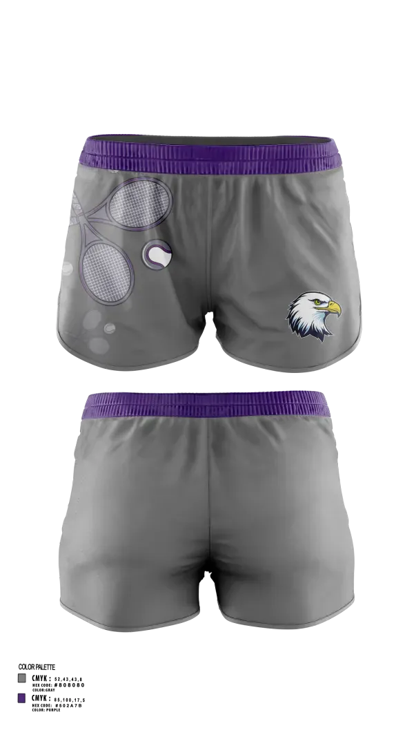 Womens Shorts, Albion Purple Eagles, Tennis, Teamtime, Team time, sublimation, custom sports apparel, team uniforms, spirit wear, spiritwear, sports uniforms, custom shirts, team store, custom team store, fundraiser sports, apparel fundraiser
