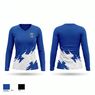 Womens Long Sleeve Vneck Shirt, Fc Premier Elite, Men's Soccer, Teamtime, Team time, sublimation, custom sports apparel, team uniforms, spirit wear, spiritwear, sports uniforms, custom shirts, team store, custom team store, fundraiser sports, apparel fundraiser