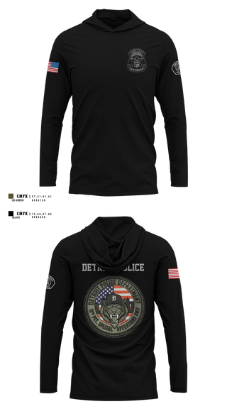 Long Sleeve Hooded Sun Shirt, 12th Precinct Special Operations, Police, Teamtime, Team time, sublimation, custom sports apparel, team uniforms, spirit wear, spiritwear, sports uniforms, custom shirts, team store, custom team store, fundraiser sports, apparel fundraiser